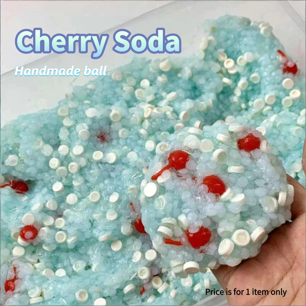 Cherry Soda Slow-Rising Squishy Ball – Handmade ASMR Stress Relief Squeeze Toy, 6cm