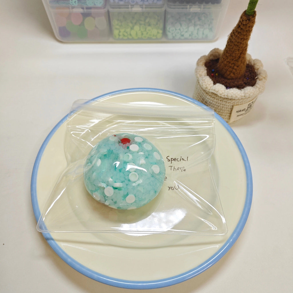 Cherry Soda Slow-Rising Squishy Ball – Handmade ASMR Stress Relief Squeeze Toy, 6cm