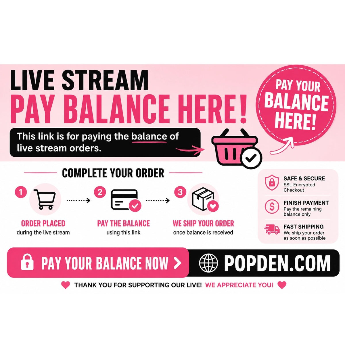 Live Stream Pay Balance Here