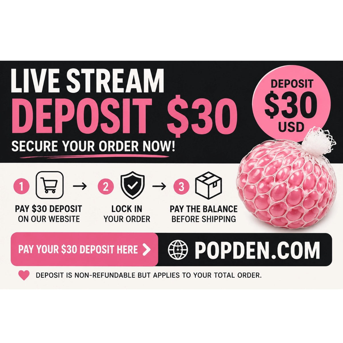 Live Stream Deposit $30