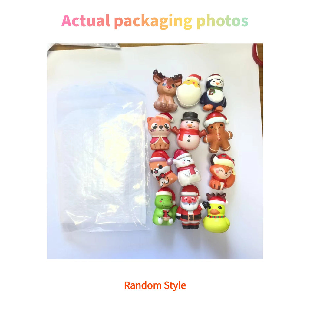 Cute Christmas Slow-Rising PU Squishy Toys, Holiday Stocking Stuffers Fidget Toy for Stress Relief Gift