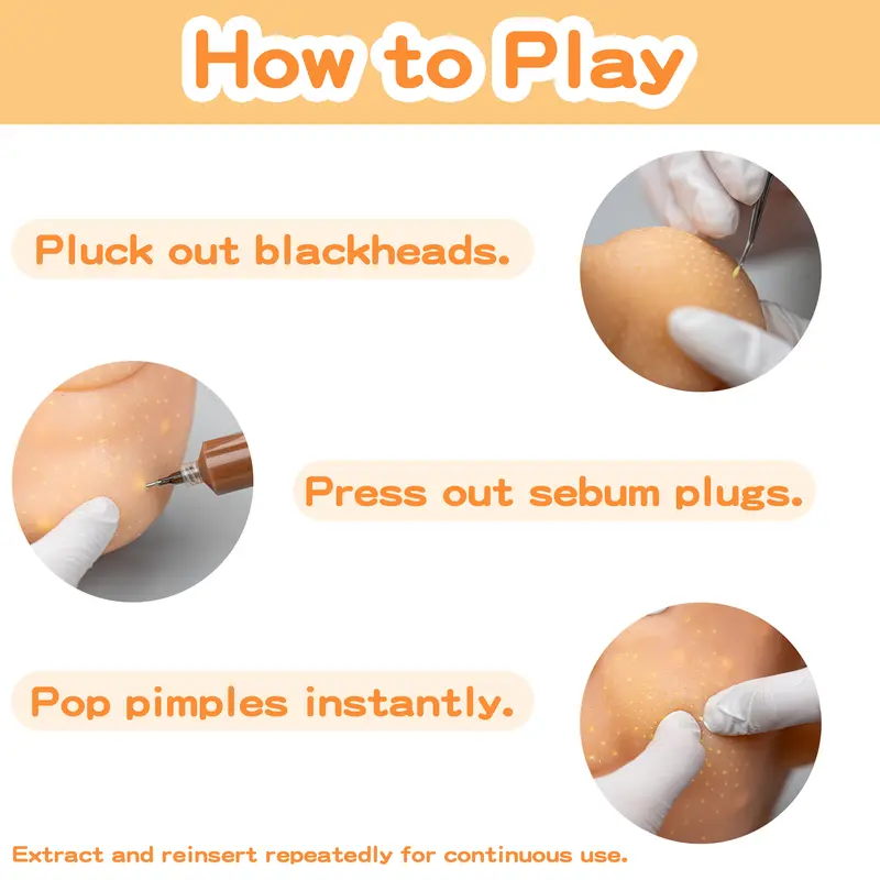Funny Big Head Pimple Popping Sensory Squeeze Toy, Novelty Fidget Stress Relief Gift