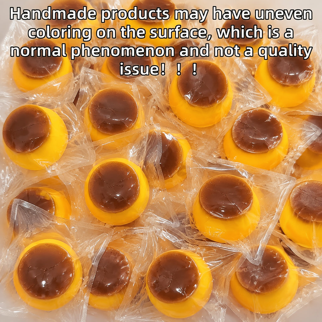 Handmade Caramel Pudding Squishy Stress Ball with Building Block & Clay Filling