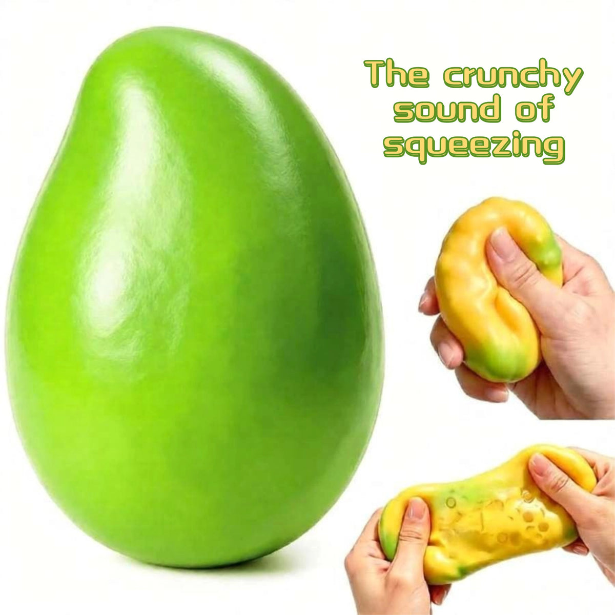 Handmade Color-Changing Mango Squishy Toy, Crunchy Stress Relief Fidget Novelty Gift