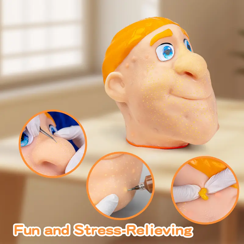 Funny Big Head Pimple Popping Sensory Squeeze Toy, Novelty Fidget Stress Relief Gift