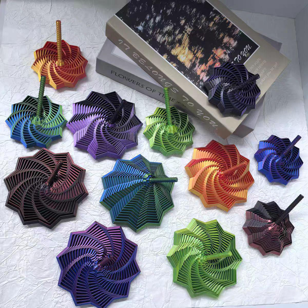 3D printed spinning top tower - multiple colors collection