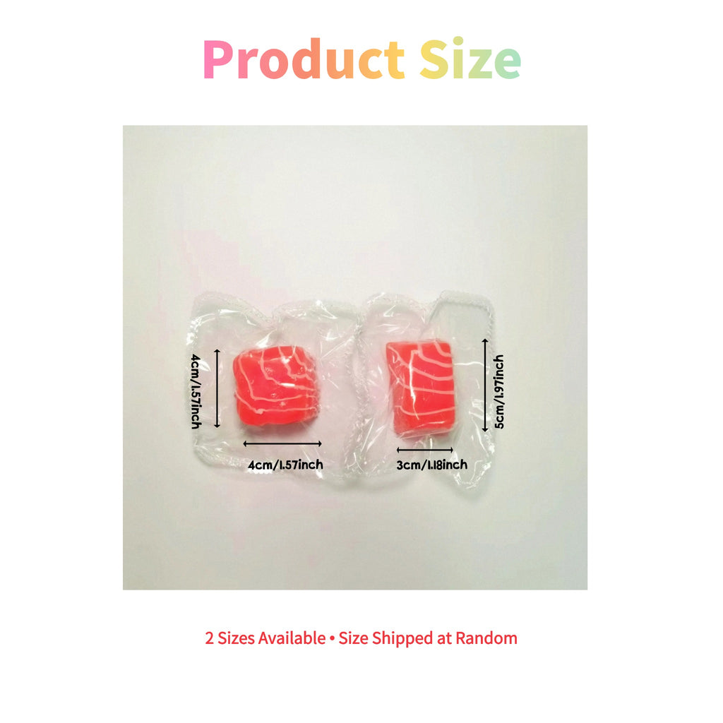 Glow-in-the-Dark Salmon Silicone Squishy Toy, Realistic Sashimi Fidget Stress Relief Gift